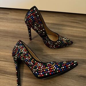 Multicolor Rhinestone Women's Heels